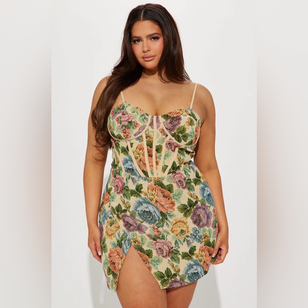 Royal And Rich Corset Mini Dress - Taupe/combo